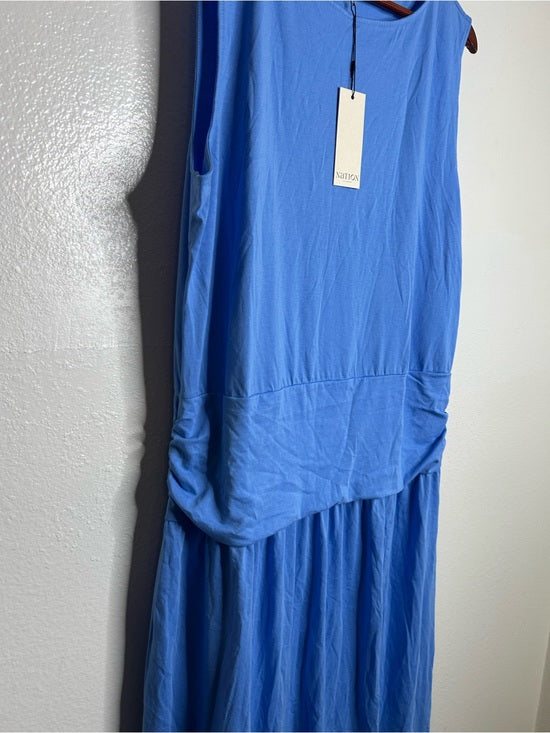 Nation LA 100% Pima Cotton Cleo Drop Waist Midi Tank Dress in Blue