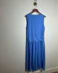 Nation LA 100% Pima Cotton Cleo Drop Waist Midi Tank Dress in Blue