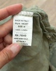 Francesca Bettini 100% Linen Sage Green Short Sleeve Slouchy Fit Top