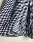 Sara Roka 100% Cotton Navy White Checkered Cotton Midi Skirt