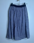 Sara Roka 100% Cotton Navy White Checkered Cotton Midi Skirt