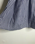 Sara Roka 100% Cotton Navy White Checkered Cotton Midi Skirt