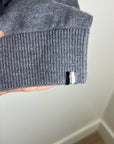 One Grey Day 100% Merino Wool Fine Knit Gray Crew Neck Pullover Sweater