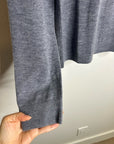 One Grey Day 100% Merino Wool Fine Knit Gray Crew Neck Pullover Sweater