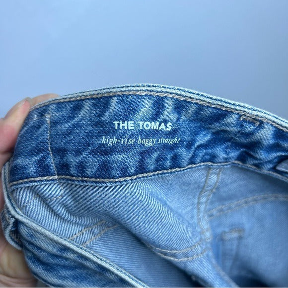 AG 100% Cotton Tomas High-Rise Baggy Straight-Leg Jeans