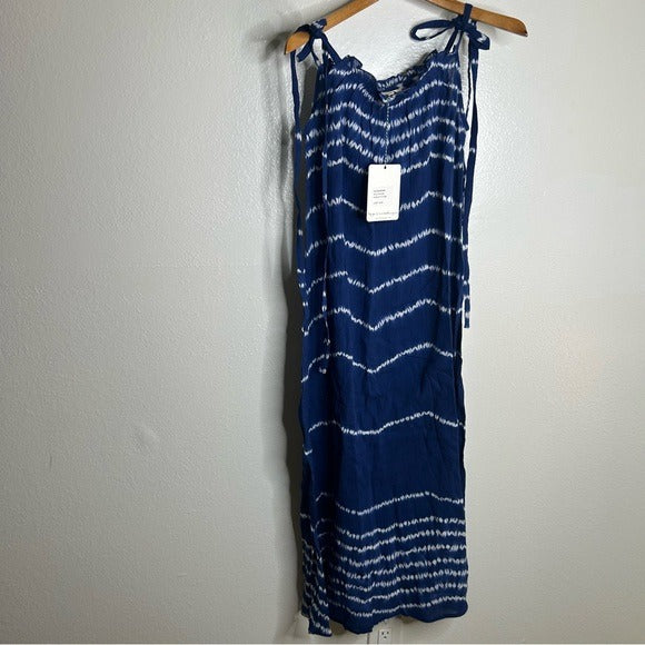 ex voto Ex - Voto 100% Cotton Iris Loose Fit Tie Strap Sundress in Blue Tie Dye M/L - Cotton