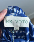 Ex - Voto 100% Cotton Iris Loose Fit Tie Strap Sundress in Blue Tie Dye M/L