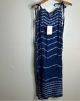 Ex - Voto 100% Cotton Iris Loose Fit Tie Strap Sundress in Blue Tie Dye M/L