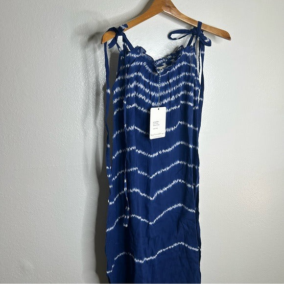 ex voto Ex - Voto 100% Cotton Iris Loose Fit Tie Strap Sundress in Blue Tie Dye M/L - Cotton