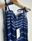 Ex - Voto 100% Cotton Iris Loose Fit Tie Strap Sundress in Blue Tie Dye M/L