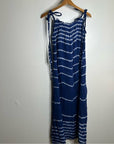 Ex - Voto 100% Cotton Iris Loose Fit Tie Strap Sundress in Blue Tie Dye M/L