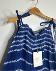 Ex - Voto 100% Cotton Iris Loose Fit Tie Strap Sundress in Blue Tie Dye M/L