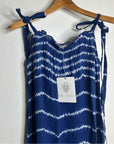 Ex - Voto 100% Cotton Iris Loose Fit Tie Strap Sundress in Blue Tie Dye M/L
