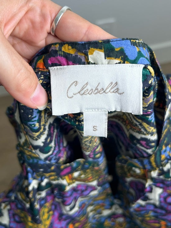 Cleobella 100% Organic Cotton Multicolor Puff Sleeve Poplin Blouse