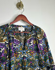 Cleobella 100% Organic Cotton Multicolor Puff Sleeve Poplin Blouse