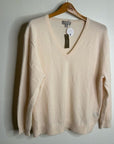 J. Crew 100% Cashmere V - Neck Heathered Blush Oversized Sweater