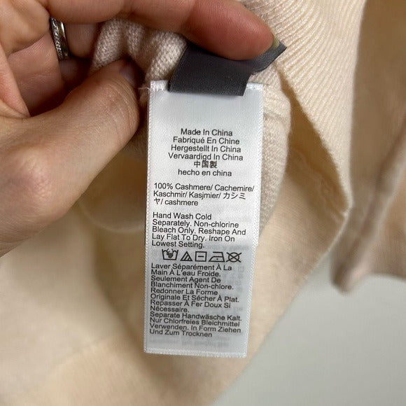 J. Crew 100% Cashmere V - Neck Heathered Blush Oversized Sweater