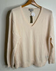 J. Crew 100% Cashmere V - Neck Heathered Blush Oversized Sweater