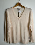 J. Crew 100% Cashmere V - Neck Heathered Blush Oversized Sweater