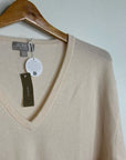 J. Crew 100% Cashmere V - Neck Heathered Blush Oversized Sweater