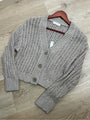 One Grey Day 100% Cotton Taupe Tan Thick Knit Button Down Cardigan Sweater