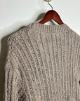 One Grey Day 100% Cotton Taupe Tan Thick Knit Button Down Cardigan Sweater