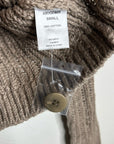 One Grey Day 100% Cotton Taupe Tan Thick Knit Button Down Cardigan Sweater