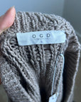 One Grey Day 100% Cotton Taupe Tan Thick Knit Button Down Cardigan Sweater