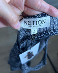 Nation LA 100% Pima Cotton Clementine Smocked Midi Dress Navy