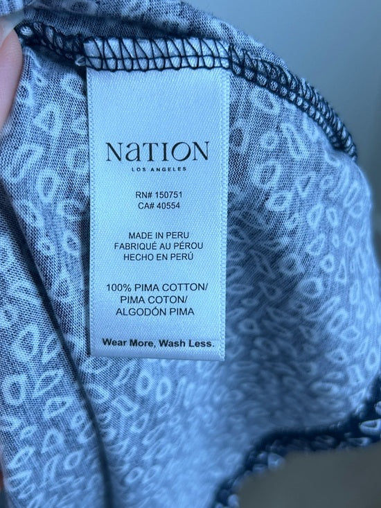 Nation LA 100% Pima Cotton Clementine Smocked Midi Dress Navy