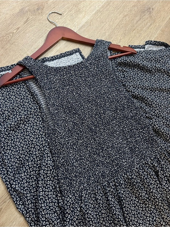 Nation LA 100% Pima Cotton Clementine Smocked Midi Dress Navy