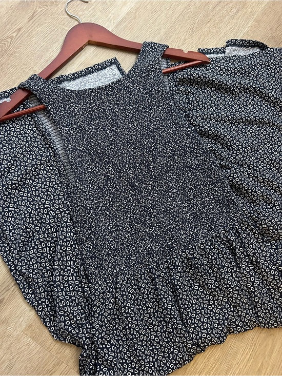 Nation LA 100% Pima Cotton Clementine Smocked Midi Dress Navy