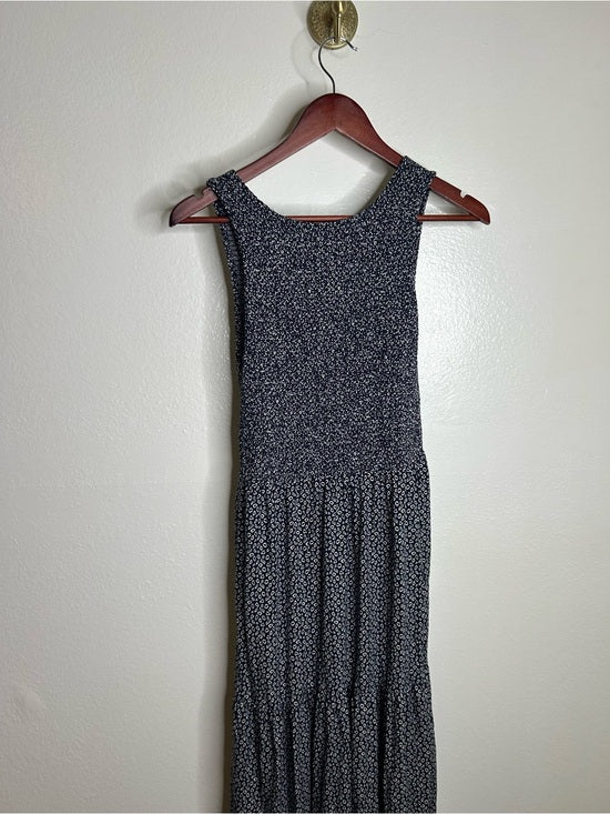 Nation LA 100% Pima Cotton Clementine Smocked Midi Dress Navy