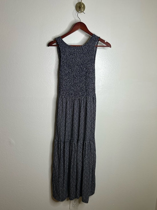 Nation LA 100% Pima Cotton Clementine Smocked Midi Dress Navy