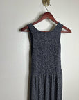 Nation LA 100% Pima Cotton Clementine Smocked Midi Dress Navy