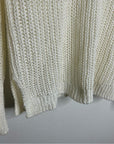 Banana Republic 100% Italian Linen Thick Knit Cream V - Neck Pullover Sweater