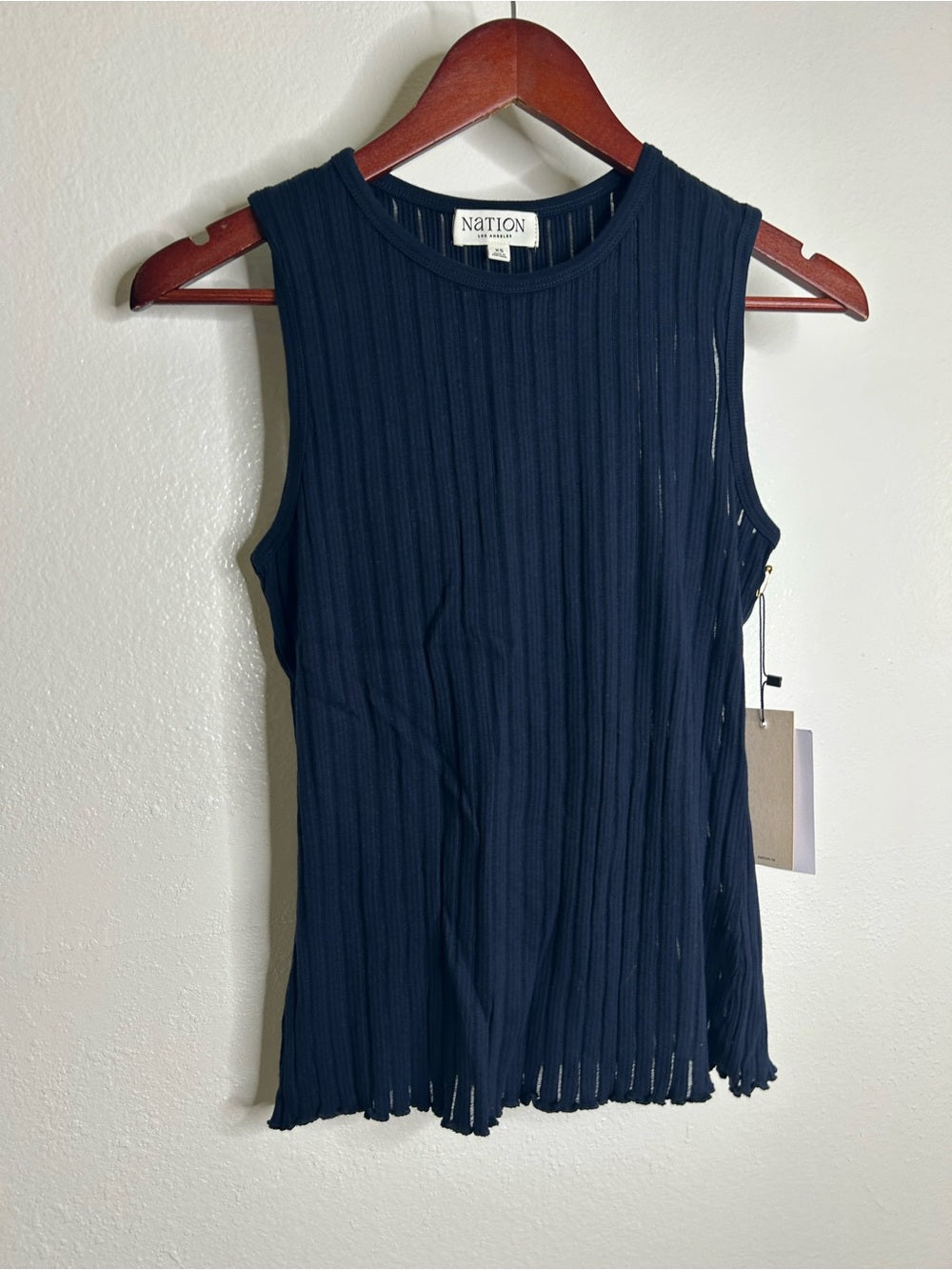 Nation LTD Nation LA 100% Organic Cotton Knit Ribbed Tank Top Ribbed In Night Sky - Cotton