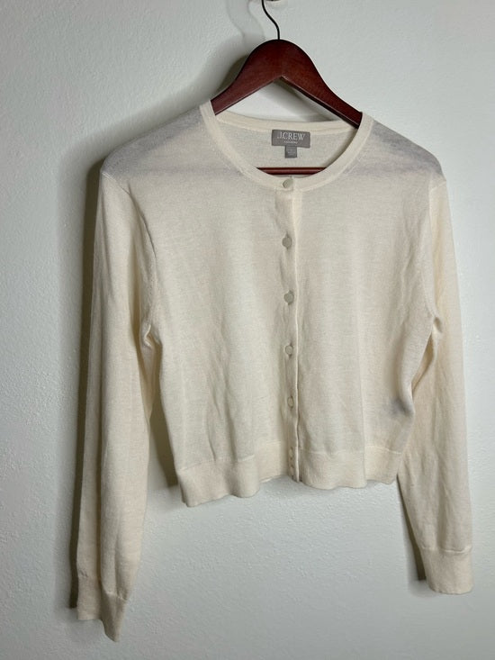 J. Crew J. Crew 100% Cashmere Cream Lightweight Button Down Cardigan Sweater - Cashmere