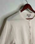 J. Crew 100% Cashmere Cream Lightweight Button Down Cardigan Sweater