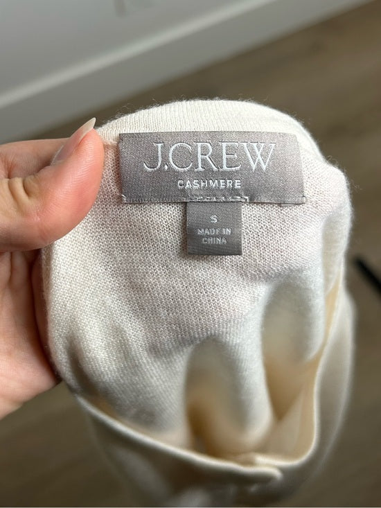 J. Crew 100% Cashmere Cream Lightweight Button Down Cardigan Sweater