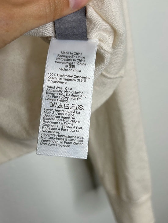 J. Crew 100% Cashmere Cream Lightweight Button Down Cardigan Sweater