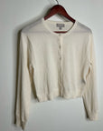 J. Crew 100% Cashmere Cream Lightweight Button Down Cardigan Sweater