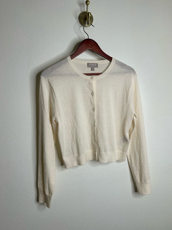 J. Crew J. Crew 100% Cashmere Cream Lightweight Button Down Cardigan Sweater - Cashmere
