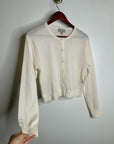 J. Crew 100% Cashmere Cream Lightweight Button Down Cardigan Sweater