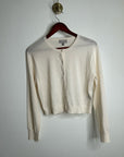J. Crew 100% Cashmere Cream Lightweight Button Down Cardigan Sweater
