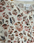 Garnet Hill 100% Merino Wool Mushroom Print Button Down Cardigan Sweater