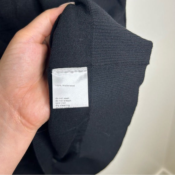 AKRIS Punto 100% Wool Black Two Layer V - Neck Sweater