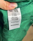 Nation LTD 100% Linen Off The Shoulder Ruched Green Tank Blouse