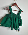 Nation LTD 100% Linen Off The Shoulder Ruched Green Tank Blouse