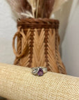 925 Sterling Silver Curved Ring Amethyst Stone